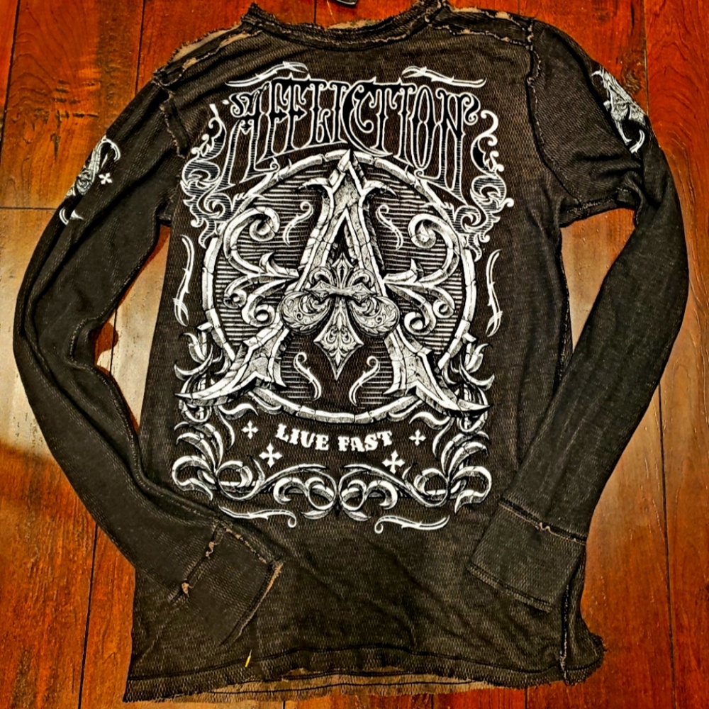Affliction Long sleeve Men's Thermal Shirt NWT Size Large